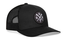 Load image into Gallery viewer, God Trucker Hat  |  Black GOD X Snapback
