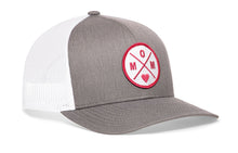 Load image into Gallery viewer, Mom Trucker Hat  |  Gray-White Snapback

