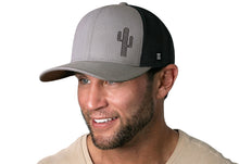 Load image into Gallery viewer, Cactus Trucker Hat  |  Gray-Black Cactus Snapback
