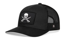 Load image into Gallery viewer, Pirate Flag Trucker Hat  |  Black Jolly Roger Flag Snapback

