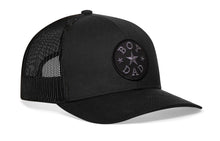 Load image into Gallery viewer, Boy Dad Trucker Leather Hat  |  Black Snapback
