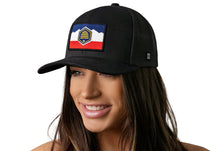 Load image into Gallery viewer, Utah Flag Trucker Hat  |  Black Utah Flag Snapback

