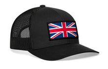 Load image into Gallery viewer, United Kingdom Flag Trucker Hat  |  Black UK Union Jack Snapback
