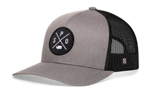 Load image into Gallery viewer, Spokane Trucker Hat  |  Gray Black SPO Snapback
