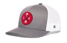 Load image into Gallery viewer, Los Angeles Trucker Hat  |  Red LA X Baseball Snapback
