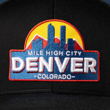 Load image into Gallery viewer, Denver Mile High City Trucker Hat  |  Black Cityscape Snapback
