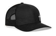 Load image into Gallery viewer, Cross Trucker Hat  |  Black Cross Snapback
