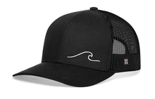 Load image into Gallery viewer, Wave Trucker Hat  |  Black Beach Snapback
