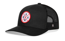 Load image into Gallery viewer, USA Trucker Hat  |  Black America Snapback
