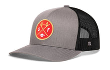 Load image into Gallery viewer, San Francisco Trucker Hat  |  Black SF X Football Snapback
