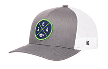 Load image into Gallery viewer, Seattle Trucker Hat  |  Black SEA X Football Snapback
